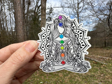 Load image into Gallery viewer, yoga girl with Mandala sticker