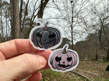 Load image into Gallery viewer, Sticker | 20L Halloween 2 Pumpkins | Waterproof Vinyl Sticker | White | Clear | Permanent | Removable | Window Cling | Glitter | Holographic