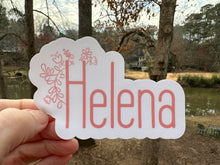 Load image into Gallery viewer, Custom Name Sticker | Floral | Waterproof Vinyl Sticker | Permanent Adhesive | Laminated