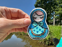 Load image into Gallery viewer, Sticker | 32N | Russian Nesting Doll | Waterproof Vinyl Sticker | White | Clear | Permanent | Removable | Window Cling | Glitter | Holographic