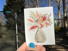 Load image into Gallery viewer, Sticker | 37B | Beige Flowers in Vase | Waterproof Vinyl Sticker | White | Clear | Permanent | Removable | Window Cling | Glitter | Holographic