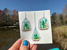 Load image into Gallery viewer, Sticker | 37H | Hanging Plant Terrariums | Waterproof Vinyl Sticker | White | Clear | Permanent | Removable | Window Cling | Glitter | Holographic