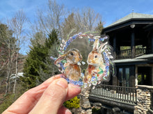 Load image into Gallery viewer, Sticker | 47E | 2 Bunnies | Waterproof Vinyl Sticker | White | Clear | Permanent | Removable | Window Cling | Glitter | Holographic