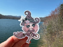 Load image into Gallery viewer, Sticker  | 20B3 Halloween Girl Dark Skin | Waterproof Vinyl Sticker | White | Clear | Permanent | Removable | Window Cling | Glitter | Holographic