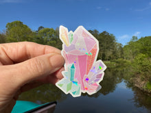Load image into Gallery viewer, Sticker | Pastel Crystal Cluster | Waterproof Vinyl Sticker | Permanent