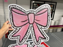 Load image into Gallery viewer, Yard Sign Pretty Pink Coquette Bow 18 inches by 18 inches