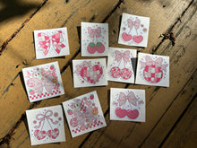 Load image into Gallery viewer, Sticker Pack Retro Coquette Assorted Stickers for Water Bottle, iPhone, MacBook, Phone, Phone Case, Laptop, Journal, Skateboard, Bike, Snowboard