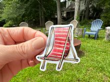 Load image into Gallery viewer, Sticker | 79D | Red Beach Chair | Waterproof Vinyl Sticker | White | Clear | Permanent | Removable | Window Cling | Glitter | Holographic