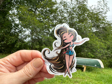 Load image into Gallery viewer, Sticker | 79N | Girl with Brown Skin | Waterproof Vinyl Sticker | White | Clear | Permanent | Removable | Window Cling | Glitter | Holographic