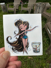 Load image into Gallery viewer, Sticker | 79N | Girl with Brown Skin | Waterproof Vinyl Sticker | White | Clear | Permanent | Removable | Window Cling | Glitter | Holographic
