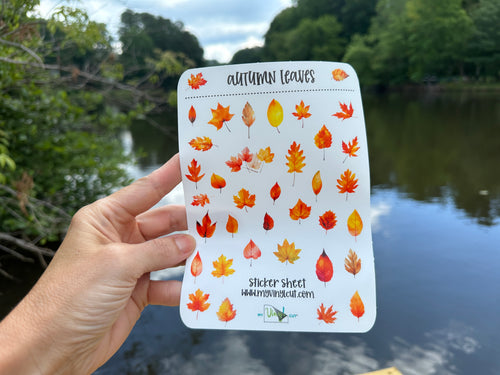 Sticker Sheet | 97 | Set of little planner stickers Autumn leaves 5 X 7 inches