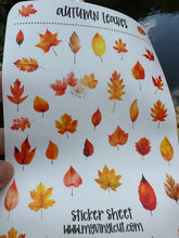 Load image into Gallery viewer, Sticker Sheet | 97 | Set of little planner stickers Autumn leaves 5 X 7 inches
