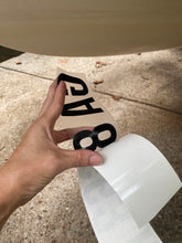 Load image into Gallery viewer, Boat Registration Numbers and Letters 3 inch tall Vinyl Decals Set of 2