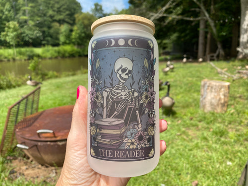 Drinkware 16 oz Frosted Glass Soda Can Shaped Drinking Glass with The Reader