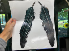 Load image into Gallery viewer, Set of Black Feather Static Clings 12 inches tall