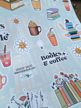 Load image into Gallery viewer, Sticker Sheet Book Lover Reading theme Full 12 x 12 inch Sheet