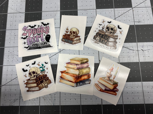 Sticker Pack Set of 6 Book Lover Assorted Stickers 75A for Water Bottle, iPhone, MacBook, Phone, Phone Case, Laptop, Journal, Skateboard, Bike, Snowboard