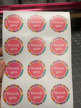 Load image into Gallery viewer, Sticker Sheet | Thank You Circle Stickers | Set of packaging stickers | 5 X 7