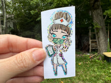 Load image into Gallery viewer, Sticker | 22E | Nurse | Waterproof Vinyl Sticker | White | Clear | Permanent | Removable | Window Cling | Glitter | Holographic