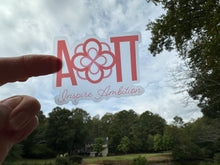 Load image into Gallery viewer, Sticker | Alpha Omicron Pi | AOP K | Inspire Ambition | Waterproof Vinyl Sticker | Permanent