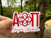 Load image into Gallery viewer, Sticker | Alpha Omicron Pi | AOP K | Inspire Ambition | Waterproof Vinyl Sticker | Permanent