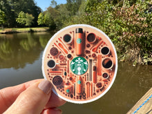 Load image into Gallery viewer, Sticker | Circle Coffee Images | Waterproof Vinyl Sticker | Permanent