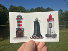 Load image into Gallery viewer, Set of 3 Lighthouse Stickers 24J