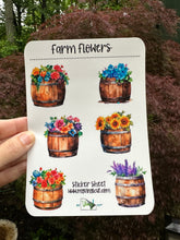Load image into Gallery viewer, Sticker Sheet 84 Set of little planner stickers Farm Flowers