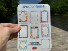 Load image into Gallery viewer, Sticker Sheet | 19F | Set of little planner stickers Coquette Frames 5 X 7