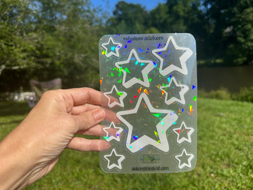 Sticker Sheet 85 Set of little planner or window stickers Cracked Ice Stars