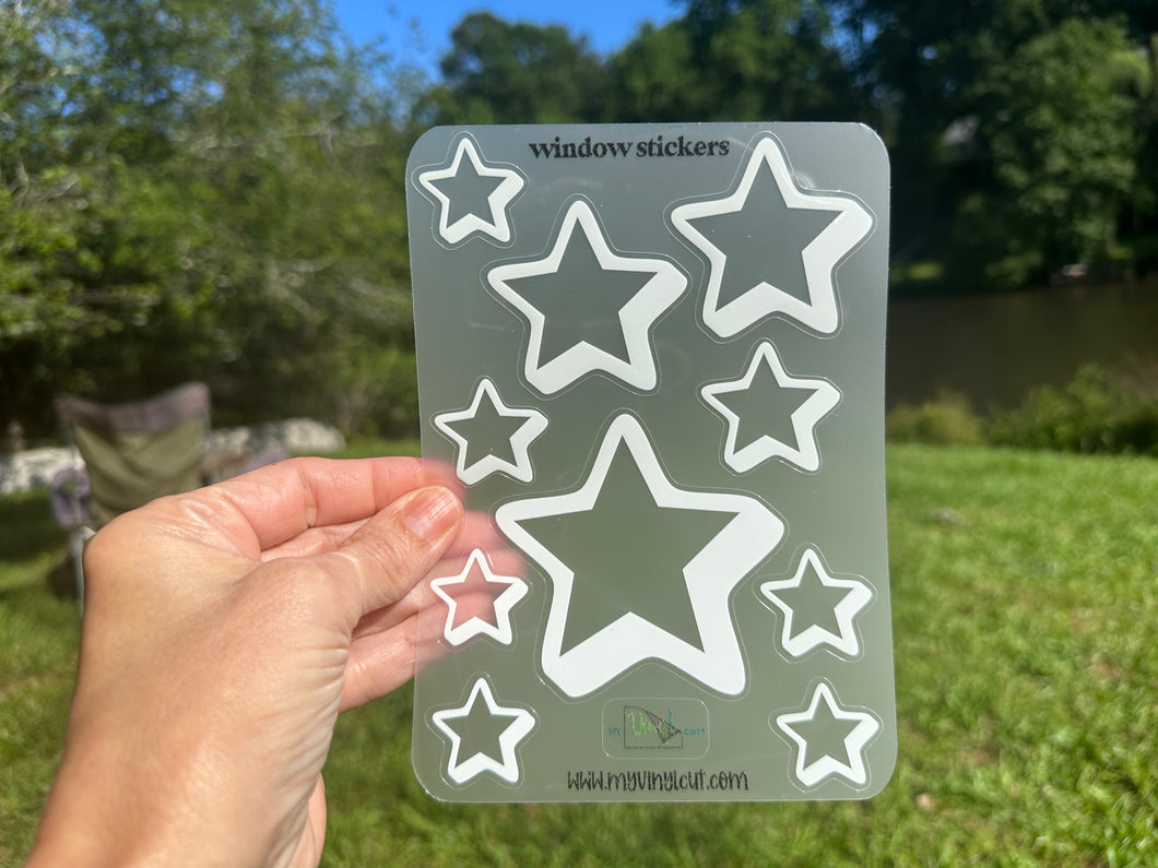 Sticker Sheet 85 Set of little planner or window stickers Clear Stars