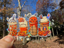 Load image into Gallery viewer, Sticker | 53J | Halloween Drinks | Waterproof Vinyl Sticker | Window Cling | Glitter | Holographic | Waterslide Decal