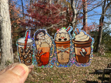Load image into Gallery viewer, Sticker | 53K | Horror Movie Themed Drinks | Waterproof Vinyl Sticker | Window Cling | Glitter | Holographic | Waterslide Decal