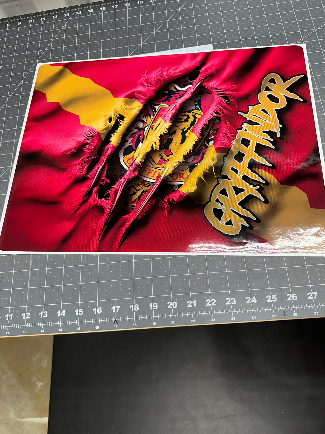 Fabric Ripped Claw Sticker Football Hockey Sports Theme | TV Tray Table Decal | Waterproof Vinyl Sticker | Reposition-able | Laminated