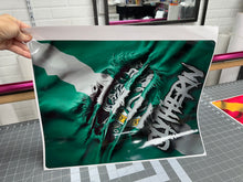 Load image into Gallery viewer, Fabric Ripped Claw Sticker Baseball or Basketball Theme | TV Tray Table Decal | Waterproof Vinyl Sticker | Reposition-able | Laminated