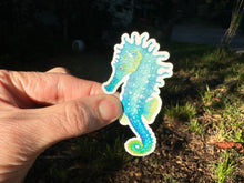 Load image into Gallery viewer, Sticker | 58N | Seahorse | Waterproof Vinyl Sticker | White | Clear | Permanent | Removable | Window Cling | Glitter | Holographic