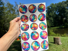 Load image into Gallery viewer, Set of Colorful Disco Ball Stickers
