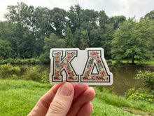Load image into Gallery viewer, Sticker | KD_G | Kappa Delta | Waterproof Vinyl Sticker | White | Clear | Permanent | Removable | Window Cling | Glitter | Holographic