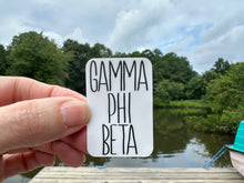 Load image into Gallery viewer, Sorority Sticker | Gamma Phi Beta | GPB_J | Tall Skinny Stack Lettering | Waterproof Vinyl Sticker | Permanent
