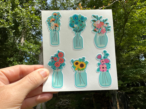 Sticker Sheet Set of little planner stickers Little Blue Vases