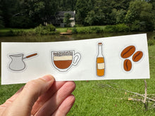 Load image into Gallery viewer, Sticker Sheet Set of little planner stickers Coffee and Coffee Accessories