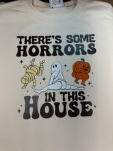 Load image into Gallery viewer, Champion Powerblend 50/50 Crewneck Sweatshirt Halloween Design applied using HTV size L