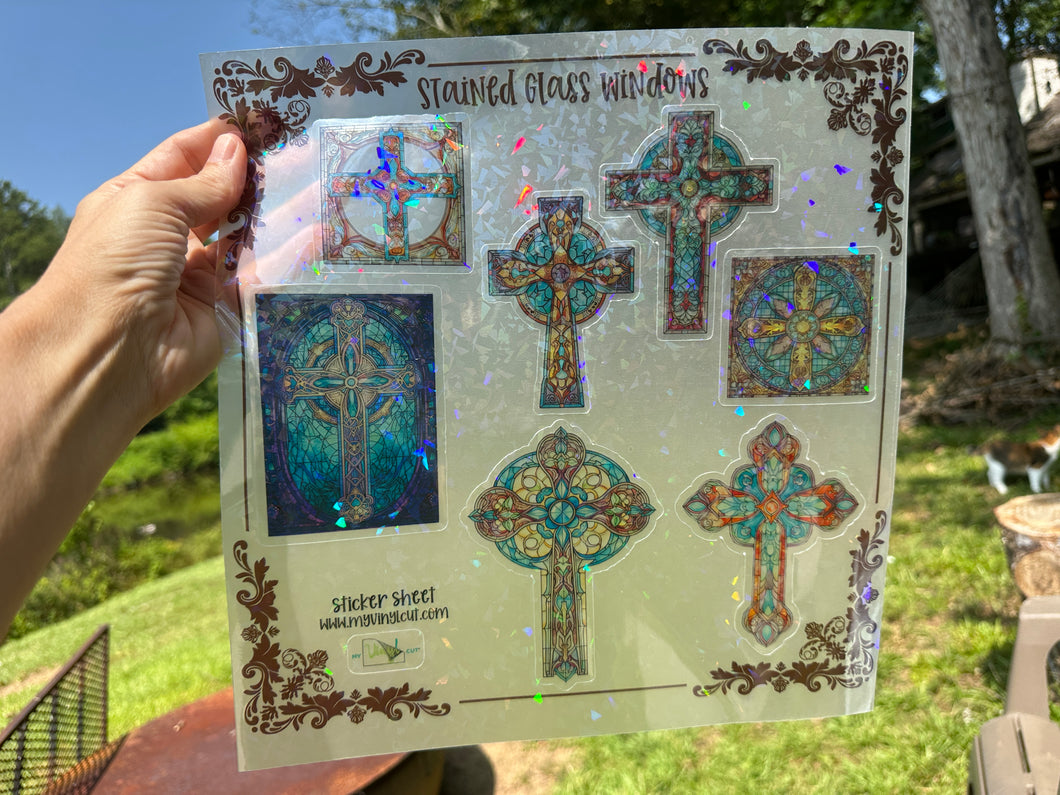 Sticker Sheet Stained Glass Window Stickers 12 x 12 Sheet