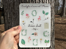 Load image into Gallery viewer, Sticker Sheet | Set 3 | planner stickers | Eucalyptus Leaves | 5 x 7 inch sheet | permanent adhesive | waterproof ink