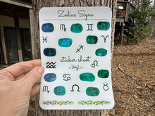 Load image into Gallery viewer, Sticker Sheet | Set 4 | planner stickers | Zodiac | 5 x 7 inch sheet | permanent adhesive | waterproof ink