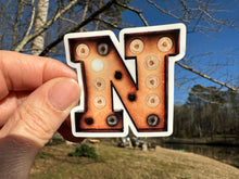 Load image into Gallery viewer, Sticker | Marquee Bulbs Letter Initial STICKER | Waterproof Vinyl Sticker | Permanent