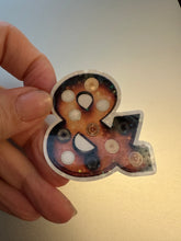 Load image into Gallery viewer, Sticker | Marquee Bulbs Letter Initial STICKER | Waterproof Vinyl Sticker | Permanent