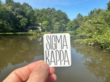Load image into Gallery viewer, Sorority Sticker | Sigma Kappa | SK_J | Tall Skinny Stack Lettering | Waterproof Vinyl Sticker | Permanent (Copy)