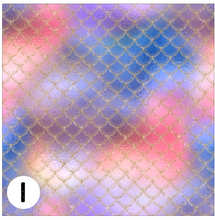 Load image into Gallery viewer, Printed HTV SPARKLING MERMAID SCALES Patterned Heat Transfer Vinyl 12 x 12 inch Sheet