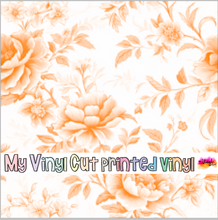 Load image into Gallery viewer, Printed Vinyl &amp; HTV Orange Toile L Patterns 12 x 12 inch sheet